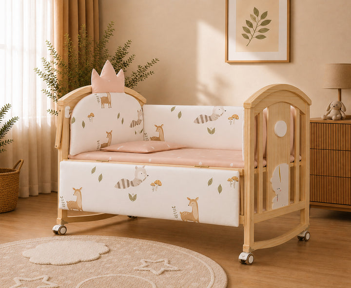 Mayfair 6-in-1 Cot Bed (Woodland Blush)
