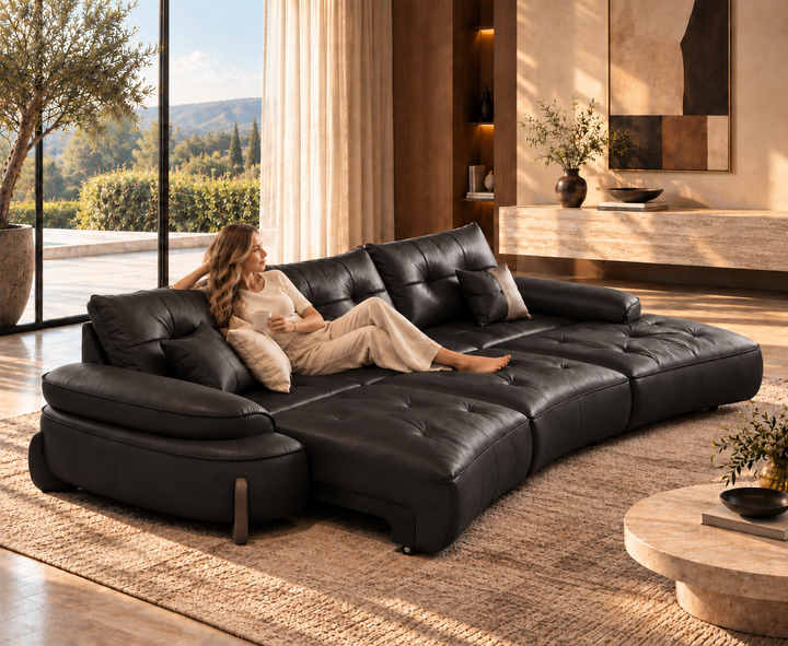 Stanford Recliner Sofa (Black)