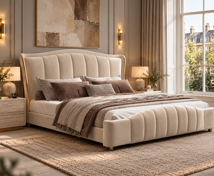 Richmond King Ottoman Storage Bed (Oatmeal Beige)