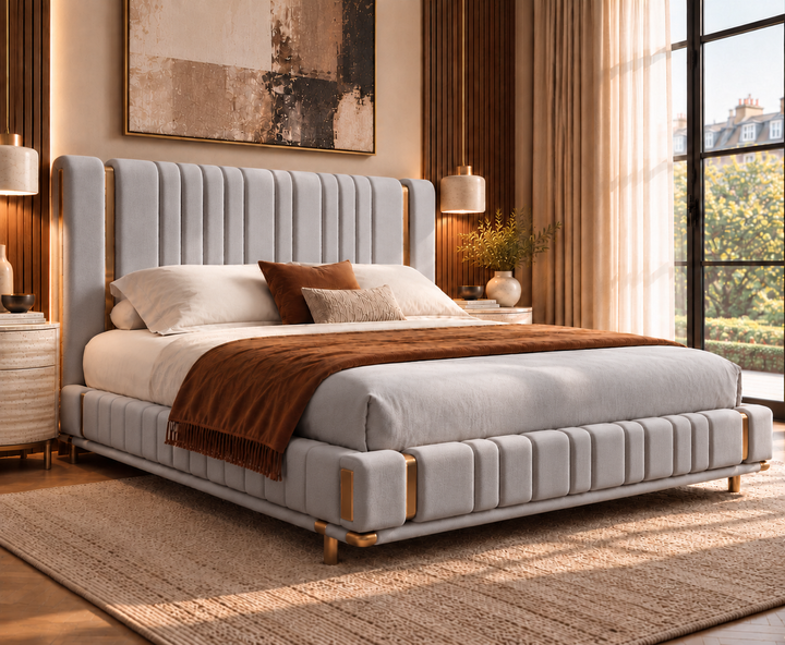Mayfair King Ottoman Storage Bed (Light Grey)