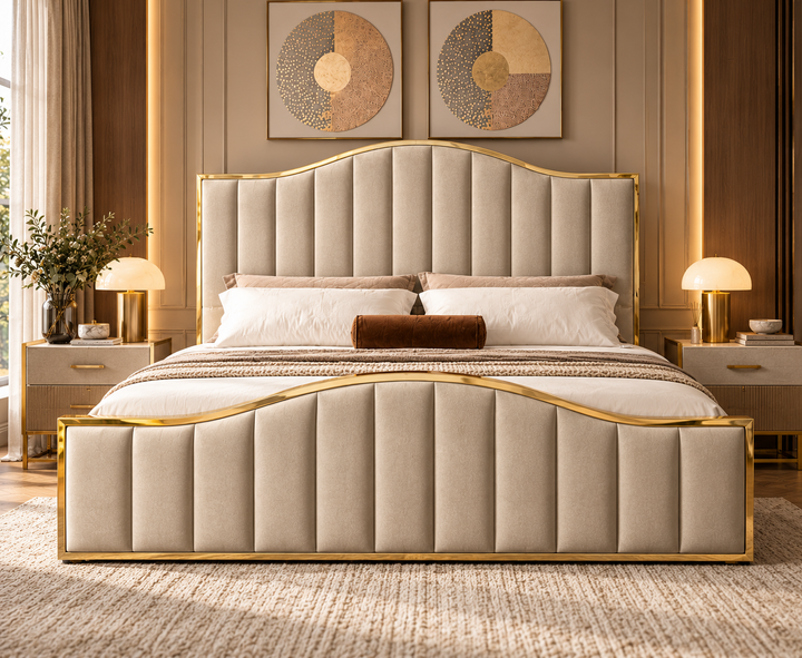 Belgravia King Ottoman Storage Bed (Oatmeal Beige)