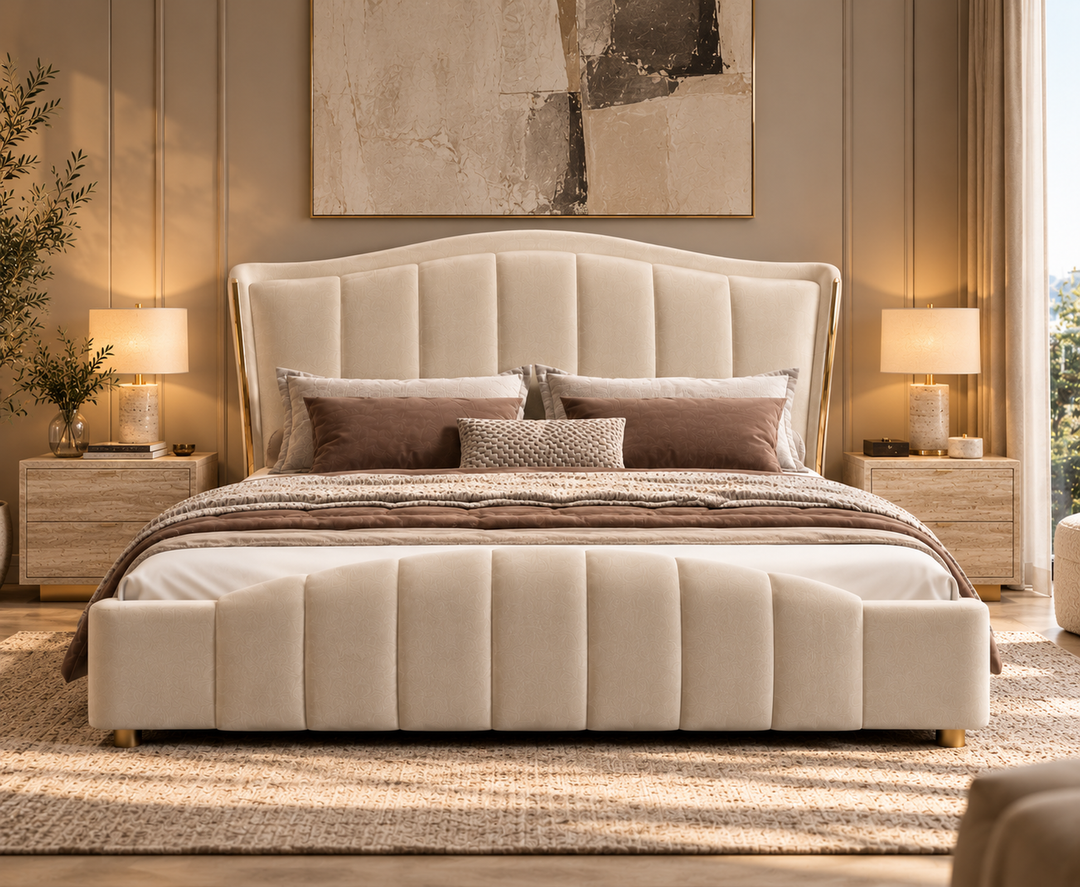 Richmond King Ottoman Storage Bed (Oatmeal Beige)