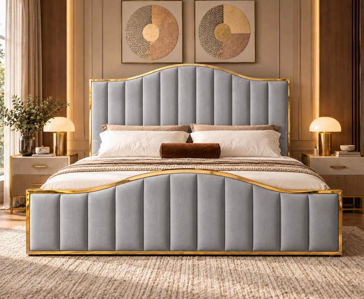 Belgravia King Ottoman Storage Bed (Light Grey)