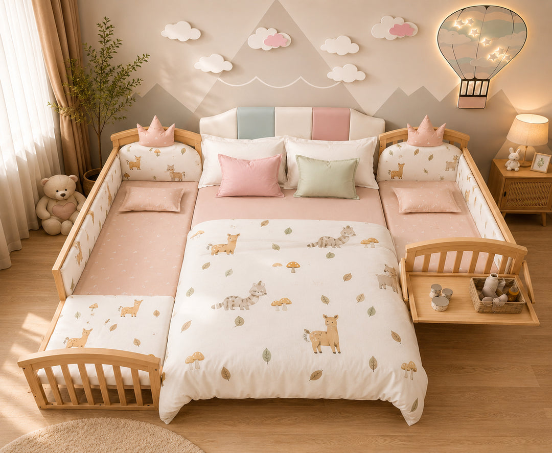 Mayfair 6-in-1 Cot Bed (Woodland Blush)