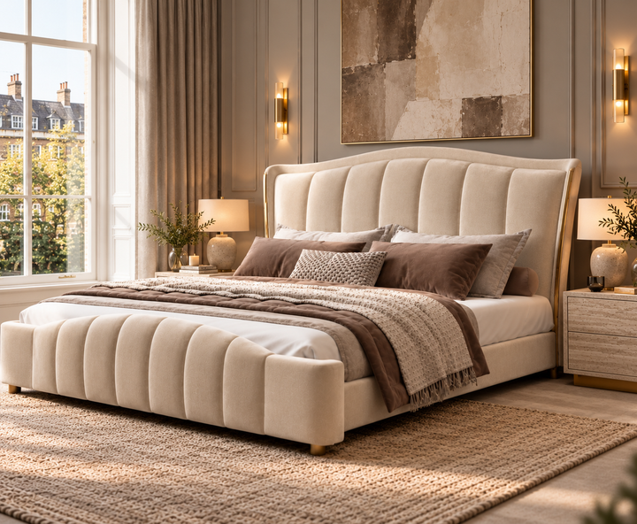 Richmond King Ottoman Storage Bed (Oatmeal Beige)