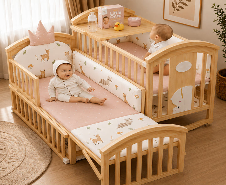 Mayfair 6-in-1 Cot Bed (Woodland Blush)