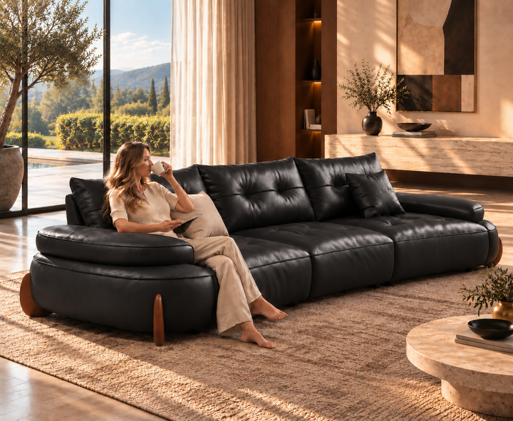Stanford Recliner Sofa (Black)
