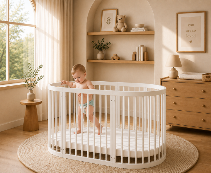 Kingsley 9-in-1 Cot Bed (Warm White)