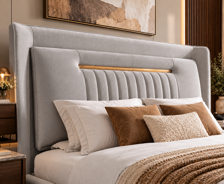 Kensington King Ottoman Storage Bed (Light Grey)