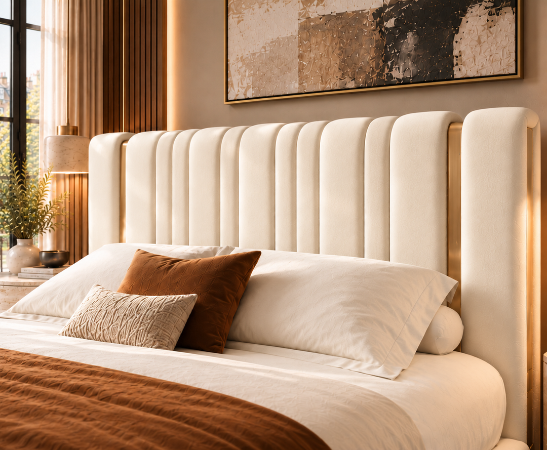 Mayfair King Ottoman Storage Bed (Ivory Cream)