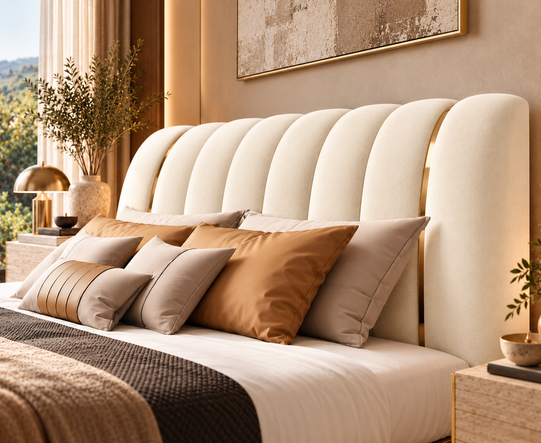 Hampton King Ottoman Storage Bed (Ivory Cream)