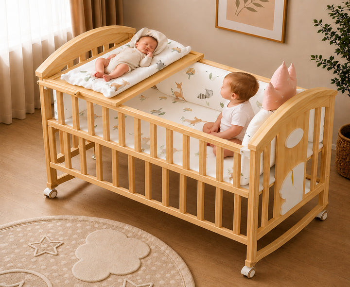 Mayfair 6-in-1 Cot Bed (Woodland Blush)