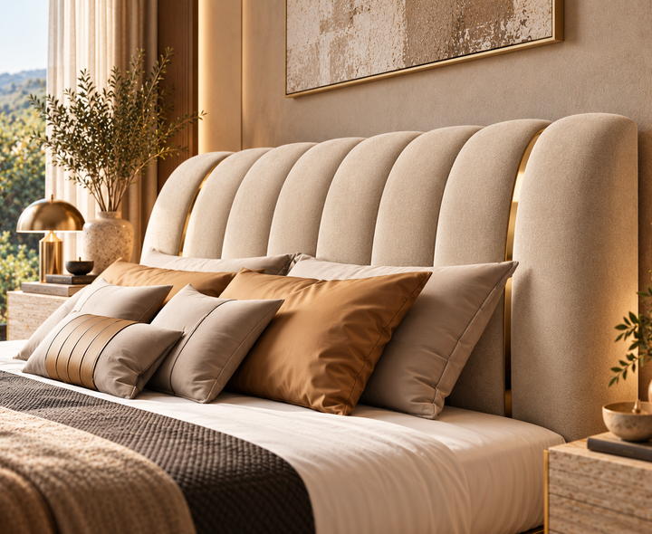 Hampton King Ottoman Storage Bed (Oatmeal Biege)