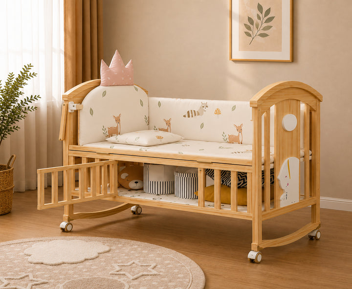 Mayfair 6-in-1 Cot Bed (Woodland Blush)
