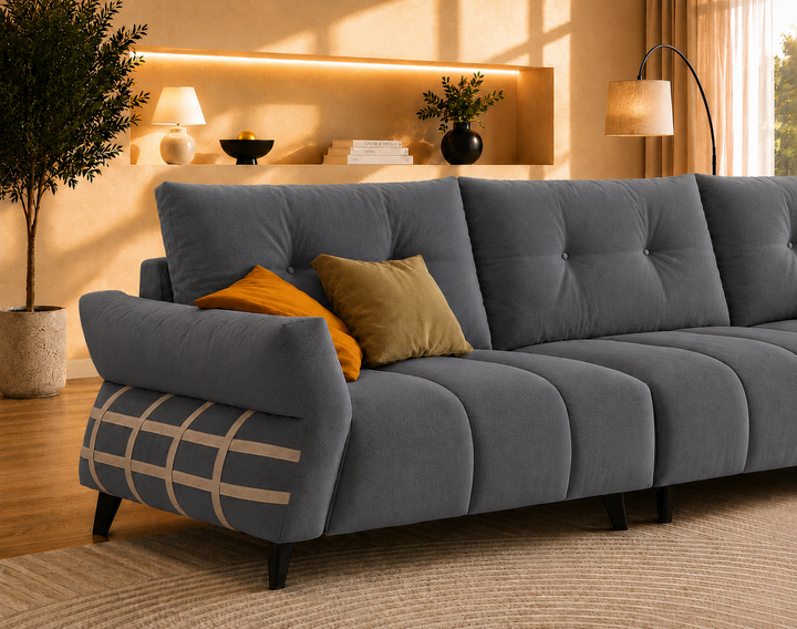 Kensington 3-Seater Sofa (Dark Grey)