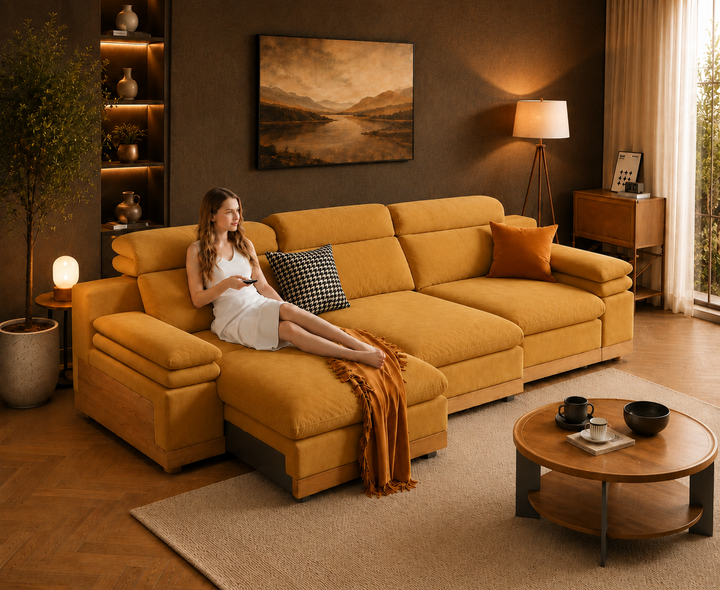Stratford Recliner Sofa (Orange Tan)