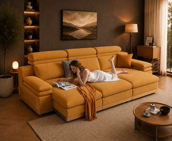 Stratford Recliner Sofa (Orange Tan)