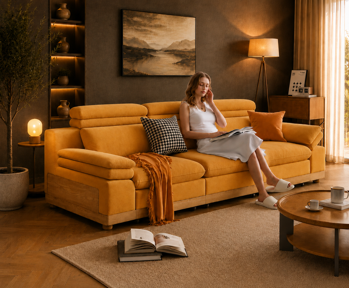 Stratford Recliner Sofa (Orange Tan)