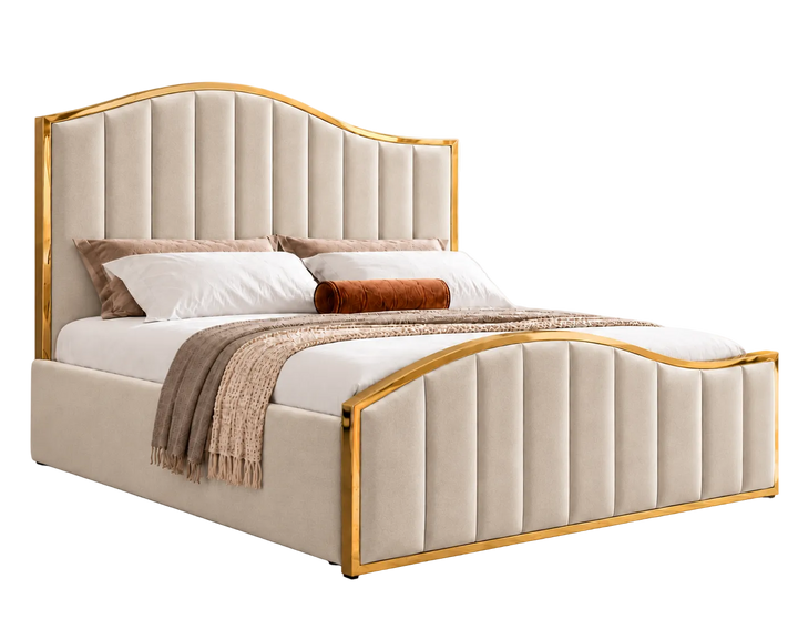Belgravia King Ottoman Storage Bed (Oatmeal Beige)