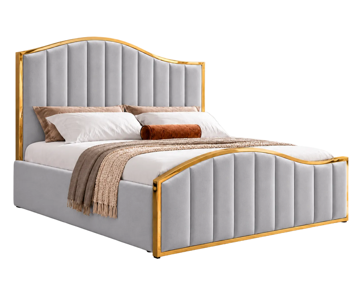 Belgravia King Ottoman Storage Bed (Light Grey)