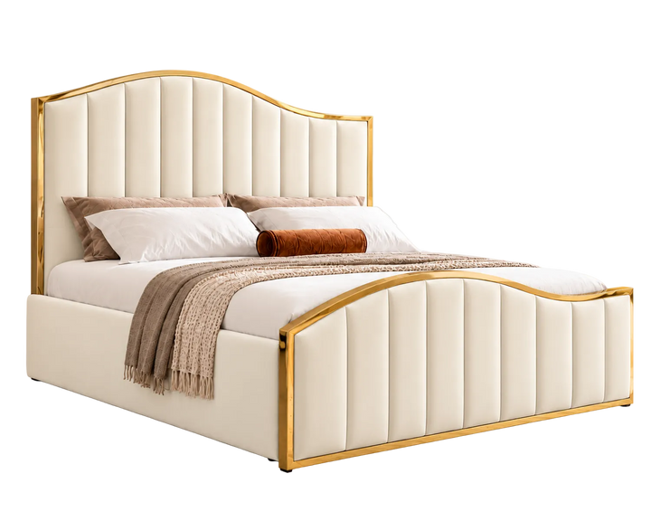 Belgravia King Ottoman Storage Bed (Ivory Cream)