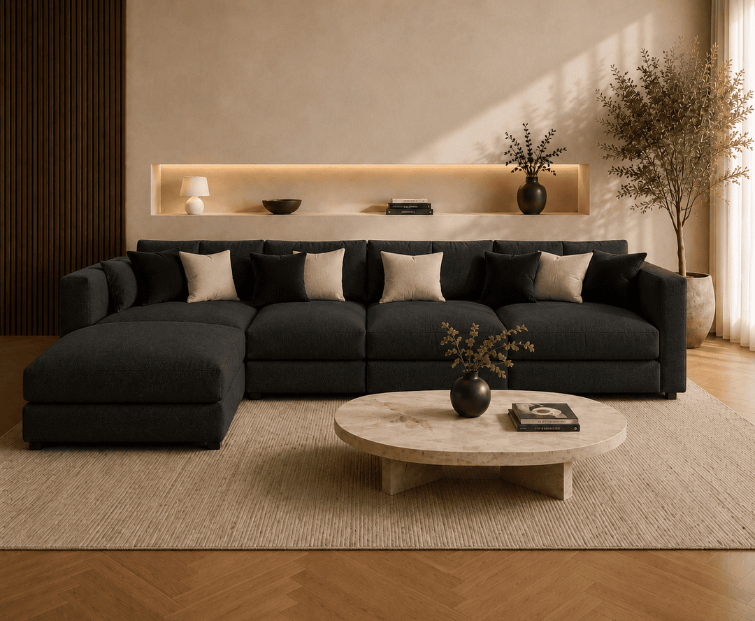 Alton Sectional Sofa (Black)