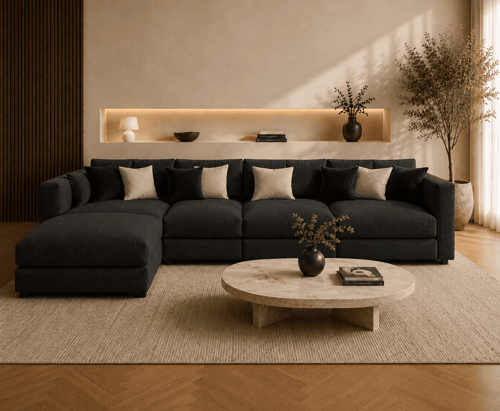 Alton Sectional Sofa (Black)
