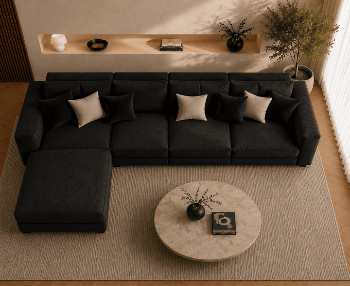 Alton Sectional Sofa (Black)