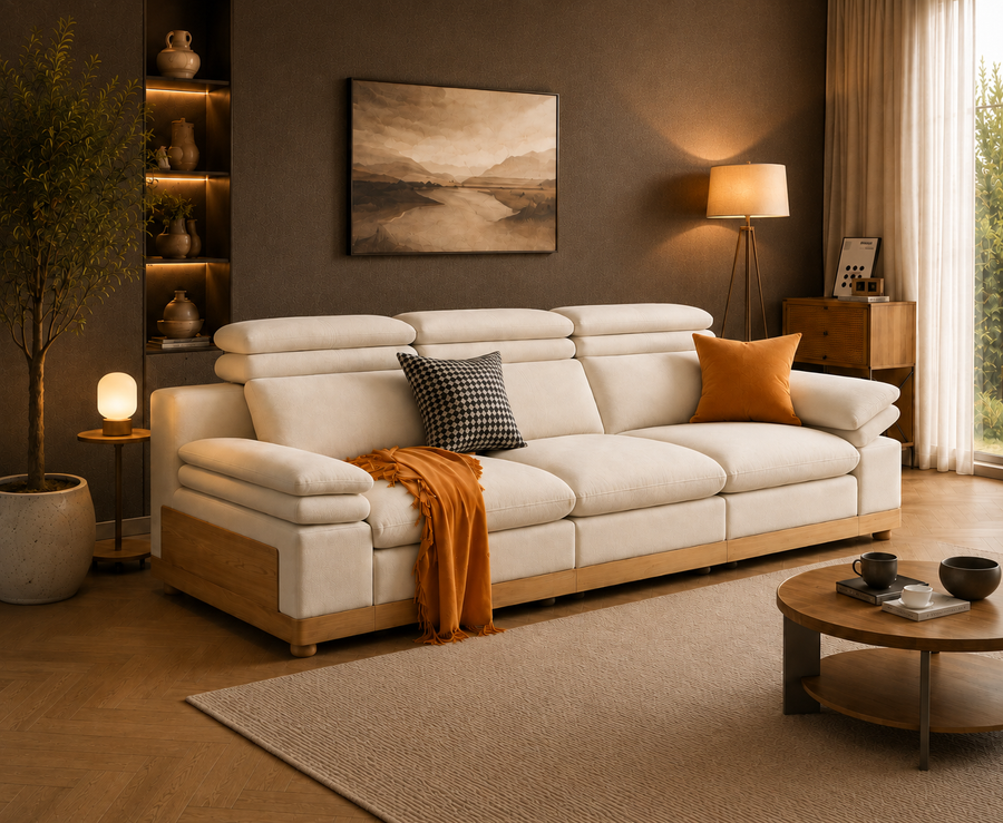 Stratford Recliner Sofa (Cream)