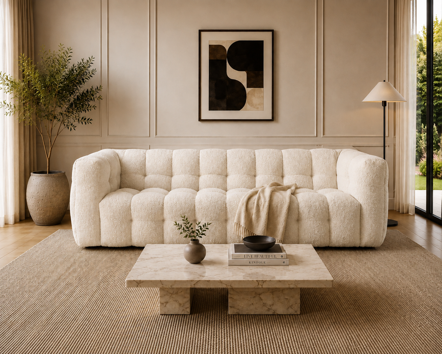 Davenport 3-Seater Sofa (Cream)