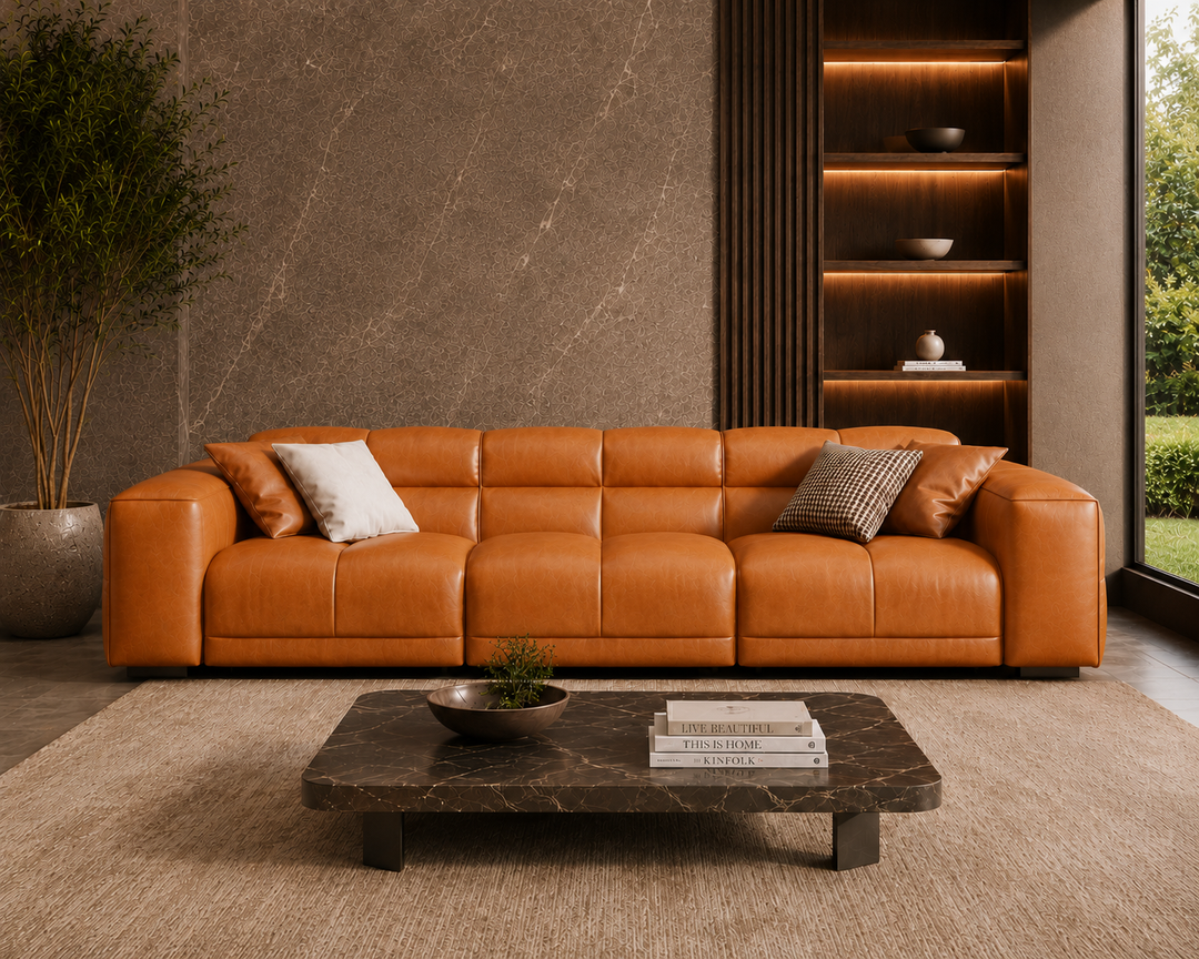 Montford Recliner Sofa (Orange)