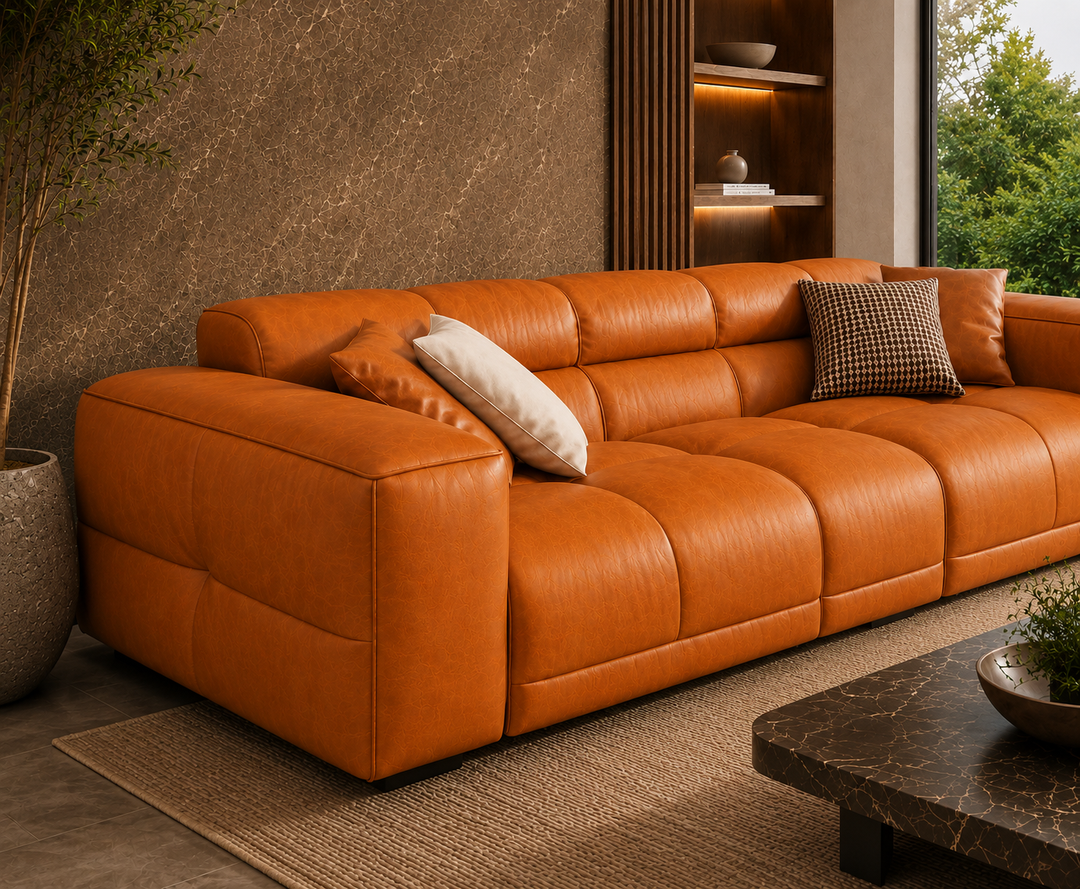 Montford Recliner Sofa (Orange)