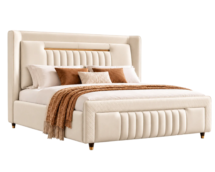 Kensington King Ottoman Storage Bed (Ivory Cream)