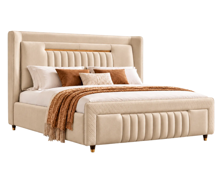 Kensington King Ottoman Storage Bed (Oatmeal Biege)