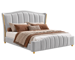 Richmond King Ottoman Storage Bed (Light Grey)