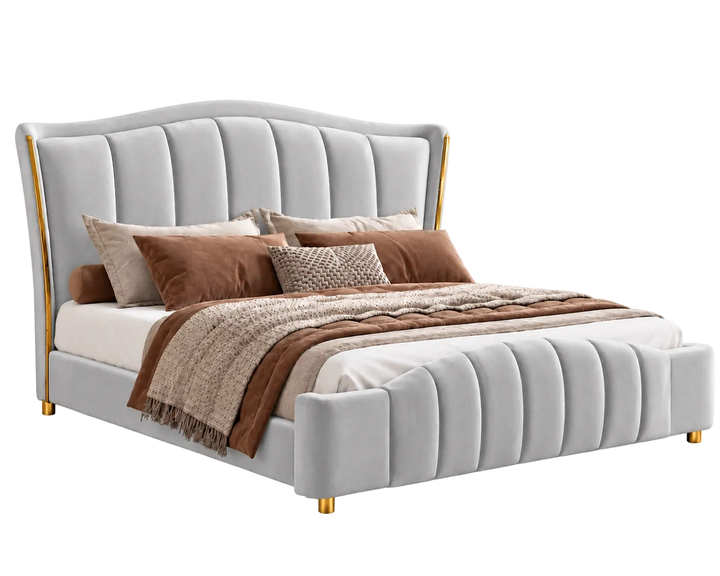 Richmond King Ottoman Storage Bed (Light Grey)