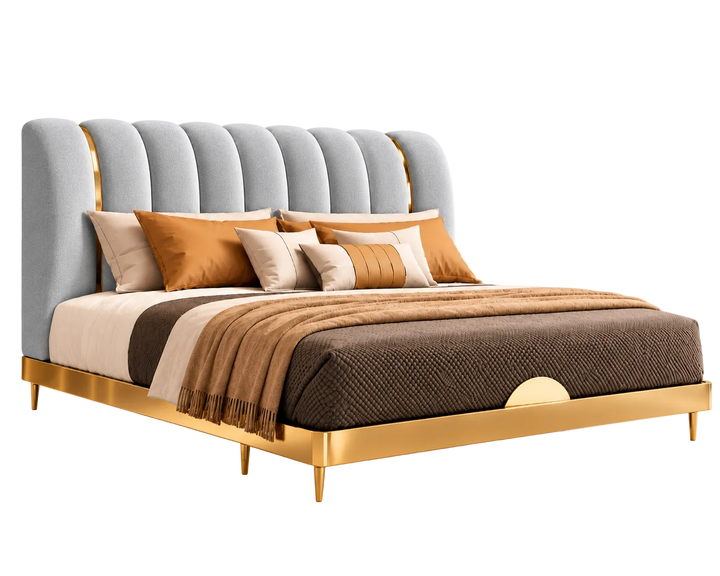 Hampton King Ottoman Storage Bed (Light Grey)