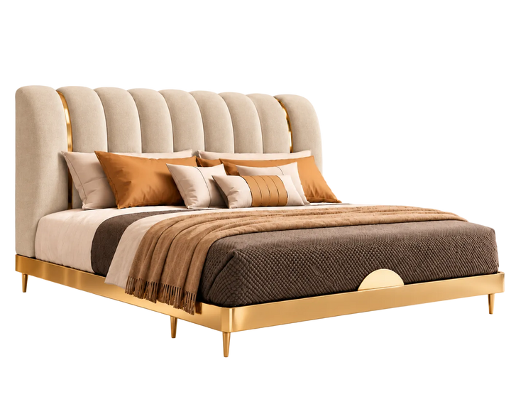 Hampton King Ottoman Storage Bed (Oatmeal Biege)