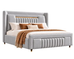 Kensington King Ottoman Storage Bed (Light Grey)