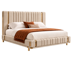 Mayfair King Ottoman Storage Bed (Oatmeal Beige)