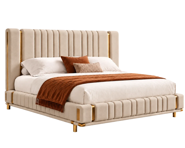 Mayfair King Ottoman Storage Bed (Oatmeal Beige)