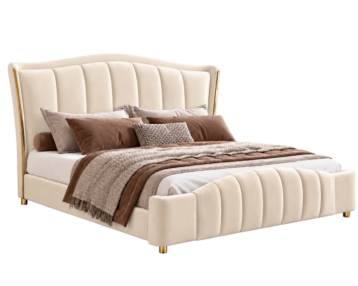 Richmond King Ottoman Storage Bed (Ivory Cream)