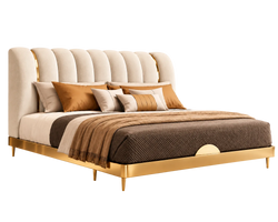Hampton King Ottoman Storage Bed (Ivory Cream)