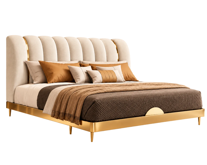 Hampton King Ottoman Storage Bed (Ivory Cream)
